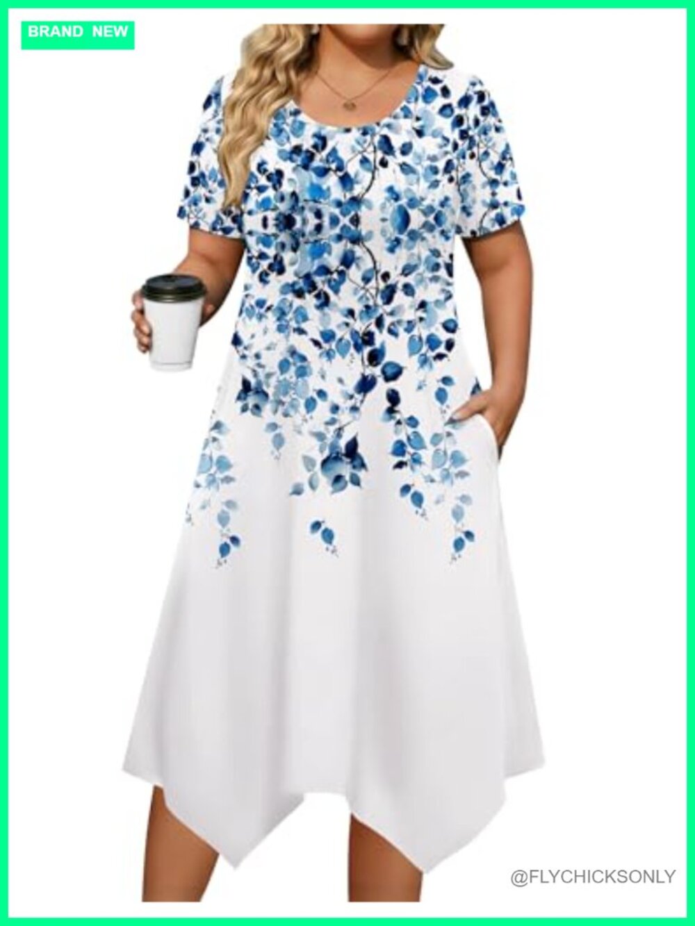 Plus Size Midi Dress with Pockets Casual Summer